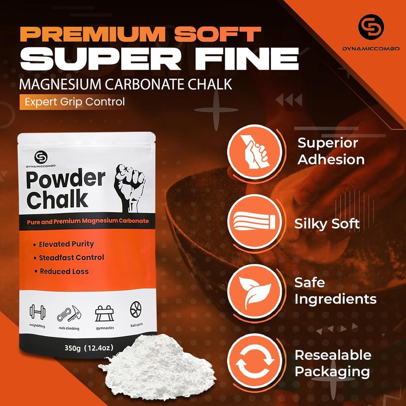 DYNAMICCOMBO Climbing Chalk | Ultra-Fine Gym Chalk Powder for Weight Lifting, Bouldering & Gymnastics - Image 2